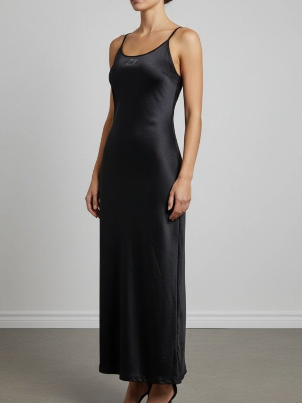 iets frans Black Slip Maxi Dress size S